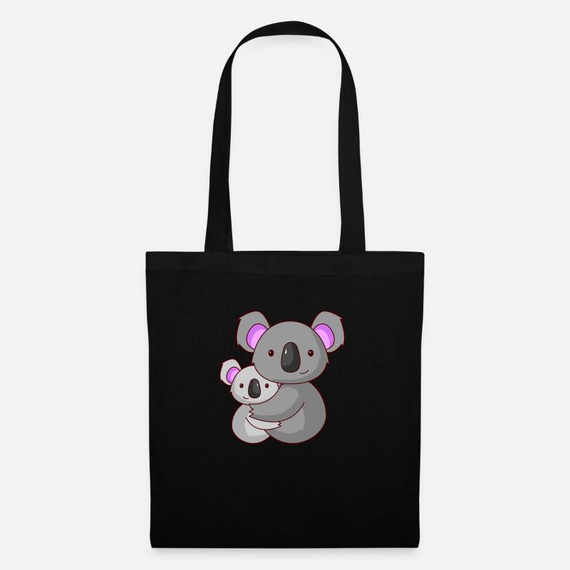 Koalabär Koala kuscheln Eltern Geschenk Australien - Stoffbeutel - Schwarz
