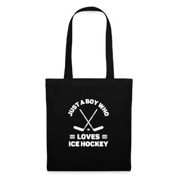 Nur ein Junge, der Eishockey liebt - Stoffbeutel - Schwarz - Vorne