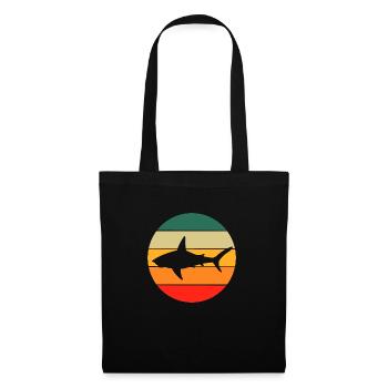 Requin rétro - Sac en tissu - noir - Devant