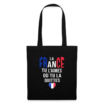 France tu l aimes francais française - Sac en tissu - noir - Devant