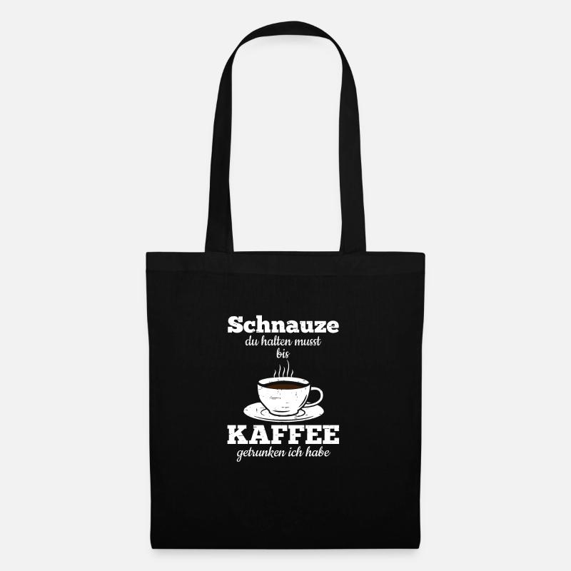 Morgenmuffel Kaffeetrinker mit Kaffee Sucht - Stoffbeutel - Schwarz