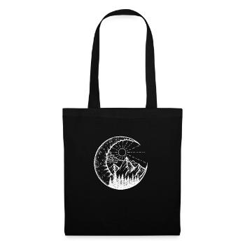 Paysage de montagne dans la lune (blanc) - Sac en tissu - noir - Devant