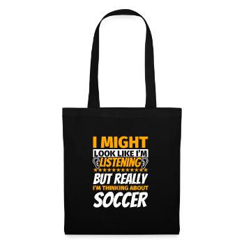 Fußball lustiges Geschenk - Stoffbeutel - Schwarz - Vorne