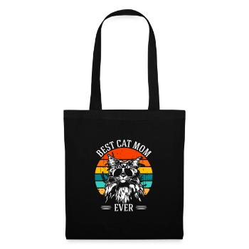 Meilleur Chat Maman Maine Coon rétro Katze Wilsigns - Sac en tissu - noir - Devant