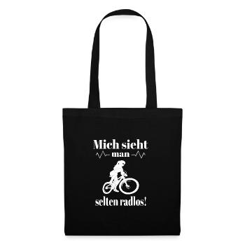 Fahrrad Spruch Fahrrad fahren Geschenk - Stoffbeutel - Schwarz - Vorne