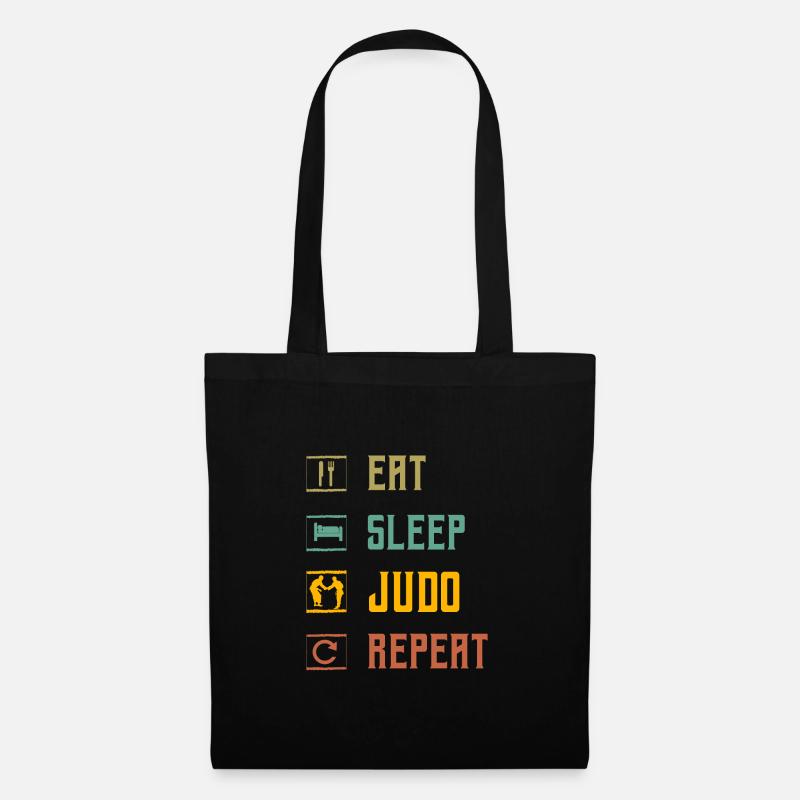 Eat Sleep Judo Repeat - Tote Bag - black