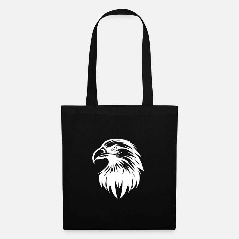 Elegantes Adler Logo in Tattoo Style - Stoffbeutel - Schwarz