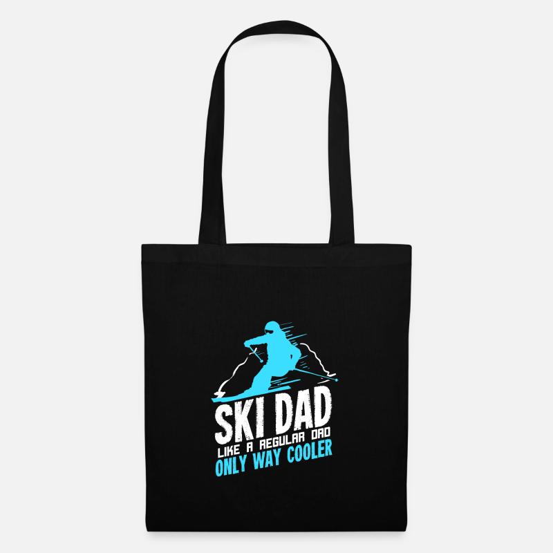 Ski Geschenk für einen Ski Dad - Stoffbeutel - Schwarz