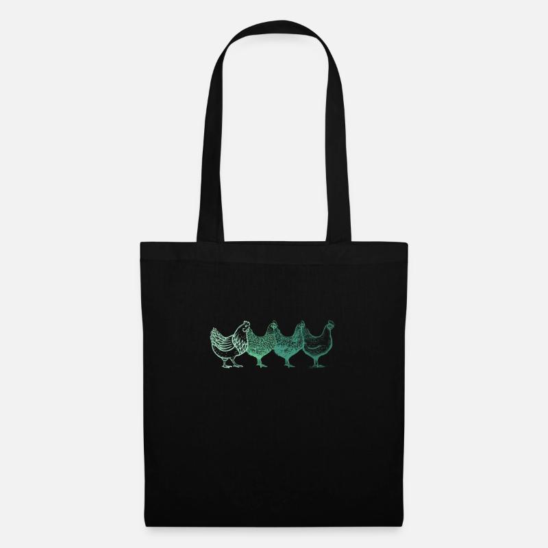 Huhn Tier Hühner Geschenk · Grüne Hühner - Stoffbeutel - Schwarz