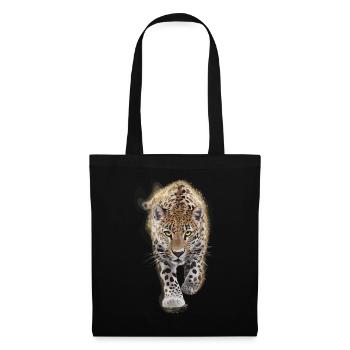 Gepard Leopard für Raubtier Fans - Stoffbeutel - Schwarz - Vorne