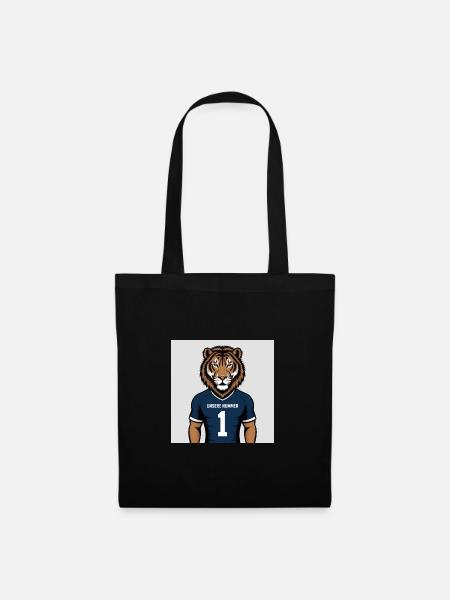 Tiger Mascot Jersey Print - Tote Bag - black