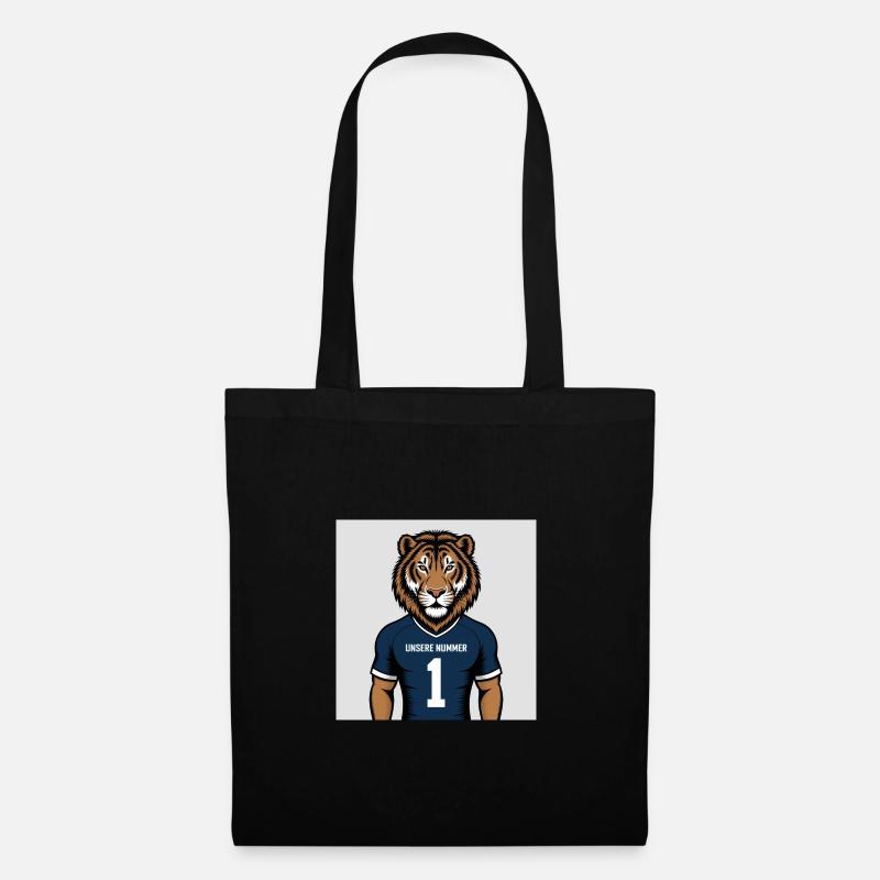 Tiger Maskottchen Jersey Druck - Stoffbeutel - Schwarz