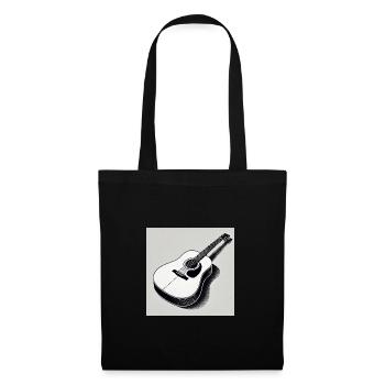 Guitare - Vintage - Country - Band - Liberté - Sac en tissu - noir - Devant