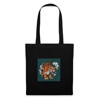 Tigre dangereux - Ambiance BD - Sac en tissu - noir - Devant