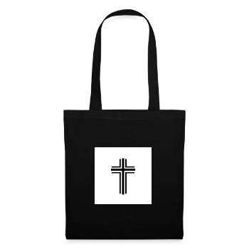 Das Kreuz – Symbol des Glaubens und der Hoffnung - Stoffbeutel - Schwarz - Vorne