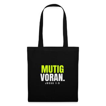 Mutig voran – Josua 1,9 - Stoffbeutel - Schwarz - Vorne