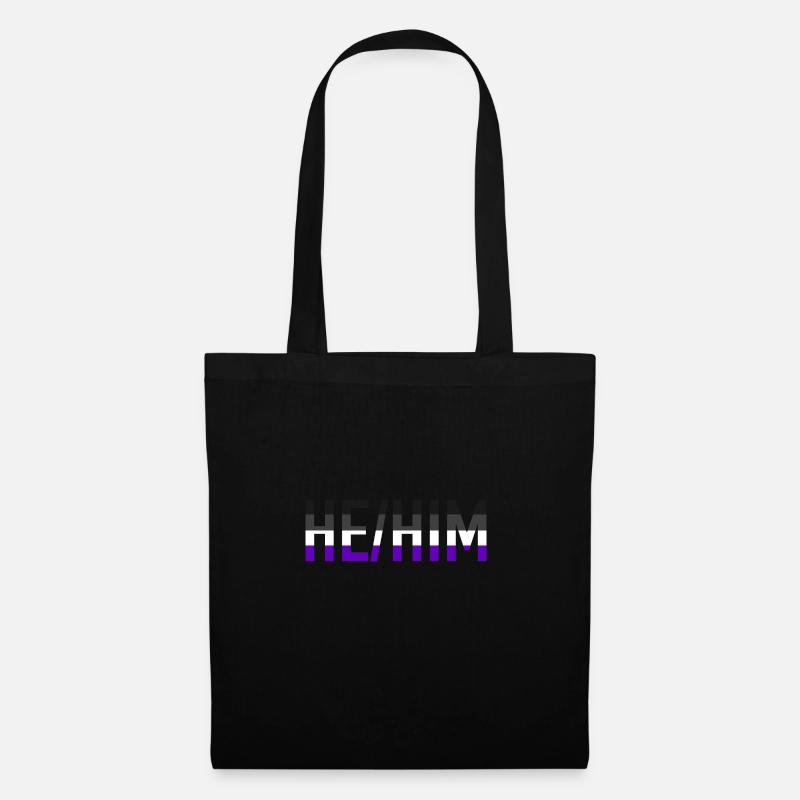 He Him Pronomen Ace Pride LGBTQ Geschenk Asexuell - Stoffbeutel - Schwarz