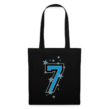 The number seven 7 with stars - Tote Bag - black - Front