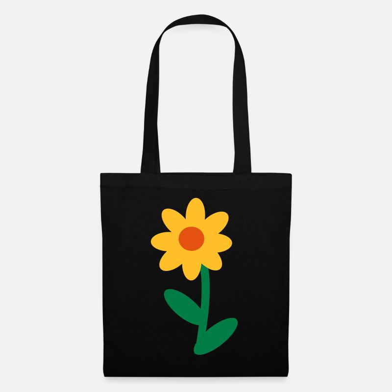Blume - Stoffbeutel - Schwarz