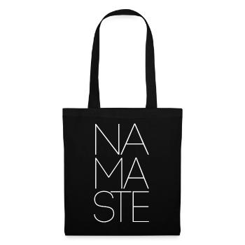 Yoga Namaste Geschenk Geschenkidee - Stoffbeutel - Schwarz - Vorne