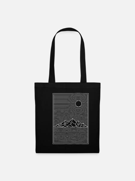 OptischeTäuschung striche line art Natur Geschenke - Stoffbeutel - Schwarz