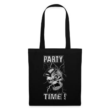 partytime bw - Stoffbeutel - Schwarz - Vorne