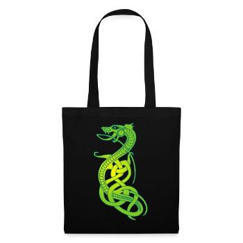 Serpent vert et jaune infini - Sac en tissu - noir - Devant