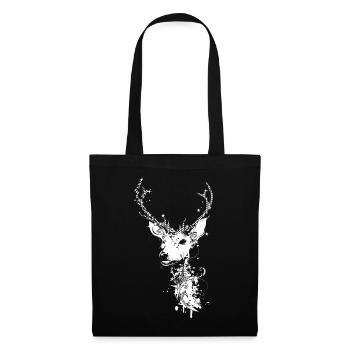 Une tête de cerf - Sac en tissu - noir - Devant