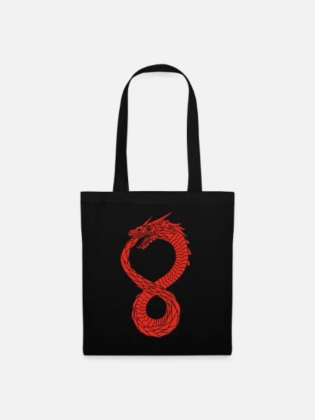 Roter unendlicher Drache - Stoffbeutel - Schwarz