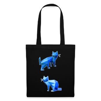 Blue Polygon Cat Duo - Tote Bag - black - Front