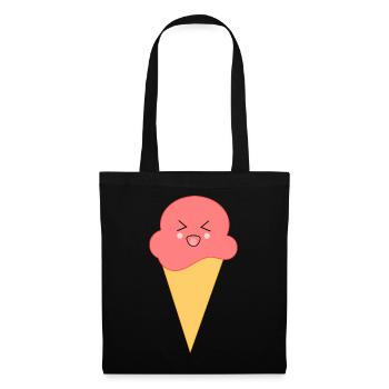 Crème glacée Crème glacée Crème glacée à la fraise Festival d’été - Sac en tissu - noir - Devant