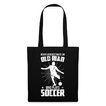 Never underestimate an old footballer - Tote Bag - black - Front