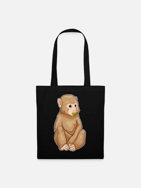 Affe Baby Schnuller - Stoffbeutel - Schwarz