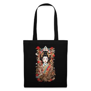 Style artistique rétro Geisha Popart Japon - Sac en tissu - noir - Devant
