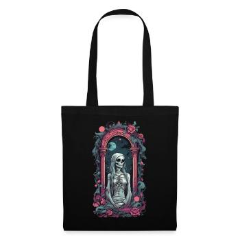 Gothic Skull Girl Pastel Okkult Vintage Design - Stoffbeutel - Schwarz - Vorne