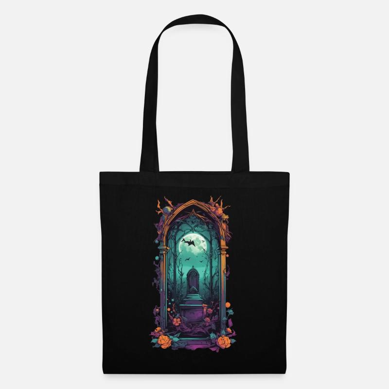 Vintage Gothic Friedhof Pastel Goth Design - Stoffbeutel - Schwarz