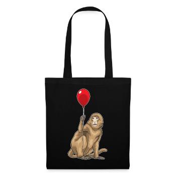 Affe Luftballon - Stoffbeutel - Schwarz - Vorne
