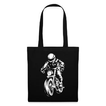 Motorrad Caferacer Custom Illustration Logo icon - Stoffbeutel - Schwarz - Vorne