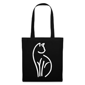 Katze - Stoffbeutel - Schwarz - Vorne