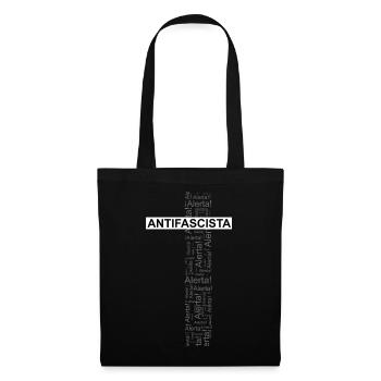 Alerte! Antifasciste ! - Art des mots - Sac en tissu - noir - Devant