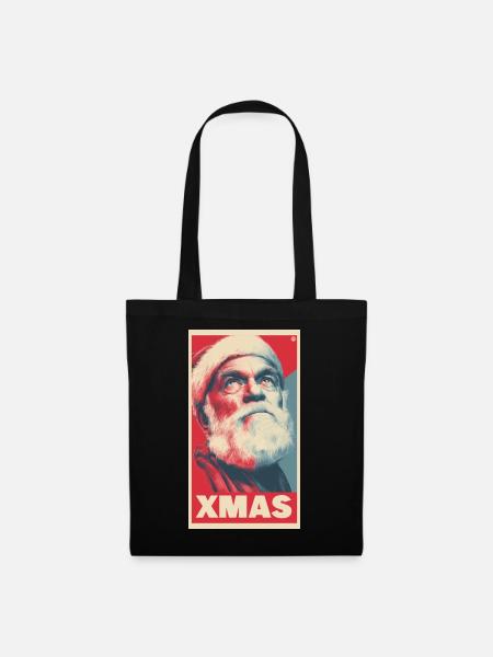 Xmas PopArt Santa - Stoffbeutel - Schwarz