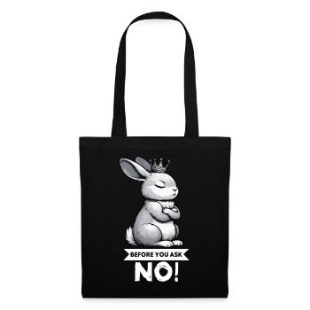 Before You Ask Kaninchen Hase Hasen langohr Nager - Stoffbeutel - Schwarz - Vorne