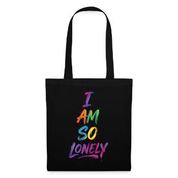 I Am So Lonely Say Colorful Text Painting Print - Tote Bag - black - Front