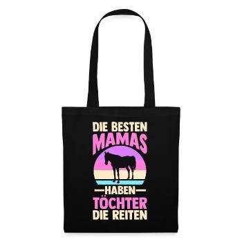 Reiten Mama Mutter Pferdeliebhaber Reiterhof Pferd - Stoffbeutel - Schwarz - Vorne