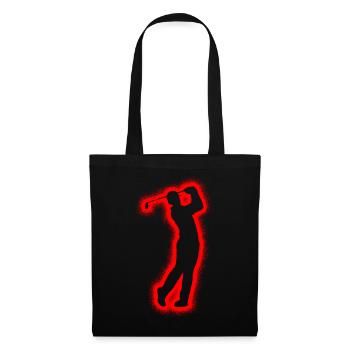 Golfer Golfspieler Golfen Jungen Herren Golf - Stoffbeutel - Schwarz - Vorne
