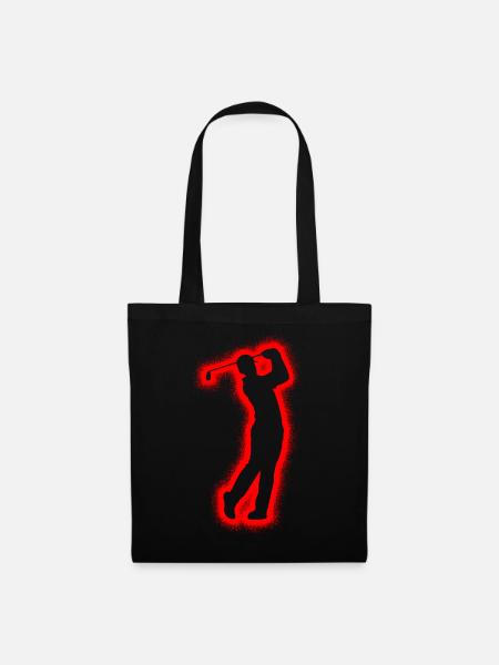 Golfer Golfspieler Golfen Jungen Herren Golf - Stoffbeutel - Schwarz