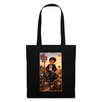 Steven Biker Motorcycle Road 66 Vintage – Kek-Ina - Stoffbeutel - Schwarz - Vorne