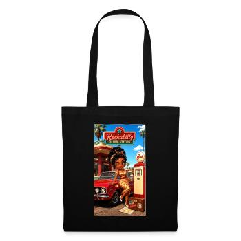 Gloria Pinup Cherry 50s Tankstelle – Kek-Ina - Stoffbeutel - Schwarz - Vorne