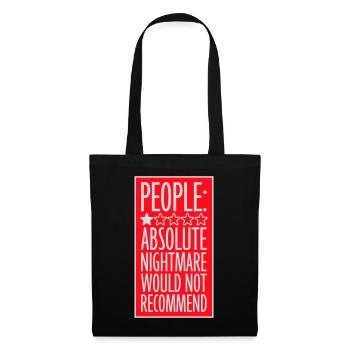 People Absolute Nightmare 1 Stern Review Logo Text - Stoffbeutel - Schwarz - Vorne