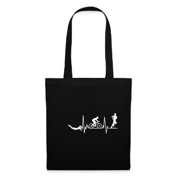 Swim Bike Run. Mode de vie sain et actif Gif - Sac en tissu - noir - Devant